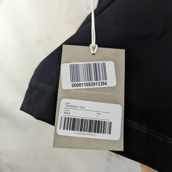 Everlane Tank Top Womens Black Crop The Perform High Neck Shelf Bra NEW - Picture 13 of 14
